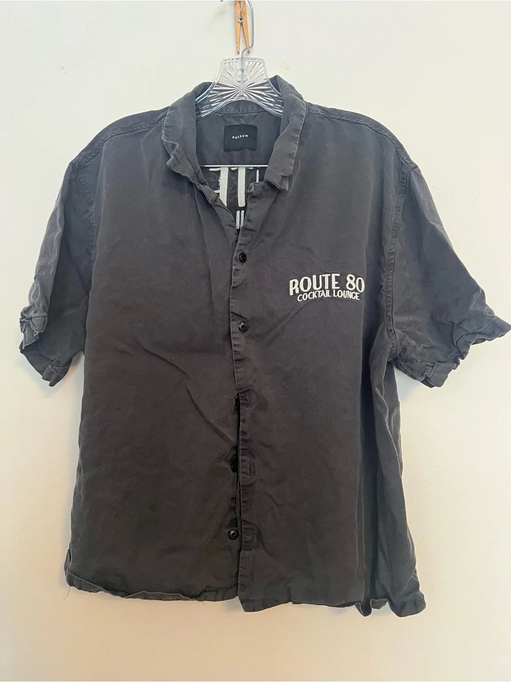 PacSun Black Short-Sleeve Button-Up Shirt